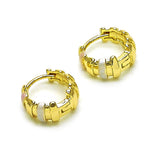 Oro Laminado Huggie Hoop, Gold Filled Style Polished, Tricolor