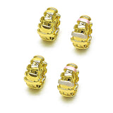 Oro Laminado Huggie Hoop, Gold Filled Style Polished, Tricolor