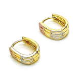 Oro Laminado Huggie Hoop, Gold Filled Style Polished, Tricolor