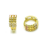 Oro Laminado Huggie Hoop, Gold Filled Style Polished, Tricolor