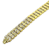Oro Laminado Solid Bracelet, Gold Filled Style Heart Design, Polished, Golden Finish
