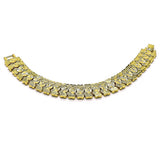 Oro Laminado Solid Bracelet, Gold Filled Style Heart Design, Polished, Golden Finish