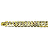 Oro Laminado Solid Bracelet, Gold Filled Style Heart Design, Polished, Golden Finish