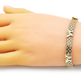 Oro Laminado Fancy Bracelet, Gold Filled Style Butterfly and Bismark Design, Polished, Golden Finish