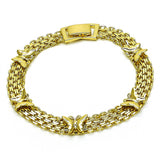 Oro Laminado Fancy Bracelet, Gold Filled Style Butterfly and Bismark Design, Polished, Golden Finish
