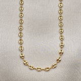 Oro Laminado Basic Necklace, Gold Filled Style Puff Mariner Design, Polished, Golden Finish
