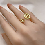 Oro Laminado Elegant Ring, Gold Filled Style Puff Mariner Design, Polished, Golden Finish