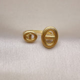 Oro Laminado Elegant Ring, Gold Filled Style Puff Mariner Design, Polished, Golden Finish