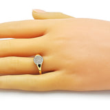 Oro Laminado Multi Stone Ring, Gold Filled Style with White Micro Pave, Polished, Golden Finish