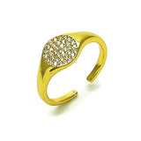 Oro Laminado Multi Stone Ring, Gold Filled Style with White Micro Pave, Polished, Golden Finish