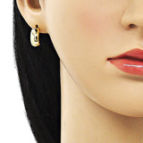 Oro Laminado Stud Earring, Gold Filled Style Polished, Golden Finish