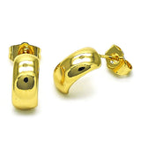 Oro Laminado Stud Earring, Gold Filled Style Polished, Golden Finish