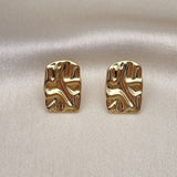 Oro Laminado Stud Earring, Gold Filled Style Polished, Golden Finish