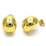 Oro Laminado Stud Earring, Gold Filled Style Polished, Golden Finish