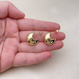 Oro Laminado Stud Earring, Gold Filled Style Polished, Golden Finish