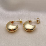Oro Laminado Stud Earring, Gold Filled Style Polished, Golden Finish