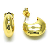 Oro Laminado Stud Earring, Gold Filled Style Polished, Golden Finish