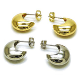 Oro Laminado Stud Earring, Gold Filled Style Polished, Golden Finish