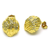 Oro Laminado Stud Earring, Gold Filled Style Polished, Golden Finish