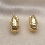 Oro Laminado Stud Earring, Gold Filled Style Teardrop Design, Polished, Golden Finish