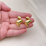 Oro Laminado Stud Earring, Gold Filled Style Polished, Golden Finish