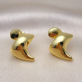 Oro Laminado Stud Earring, Gold Filled Style Polished, Golden Finish