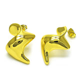 Oro Laminado Stud Earring, Gold Filled Style Polished, Golden Finish