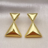 Oro Laminado Dangle Earring, Gold Filled Style Polished, Golden Finish