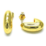 Oro Laminado Stud Earring, Gold Filled Style Polished, Golden Finish