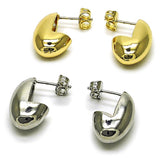 Oro Laminado Stud Earring, Gold Filled Style Polished, Golden Finish