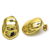Oro Laminado Stud Earring, Gold Filled Style Leaf Design, Polished, Golden Finish