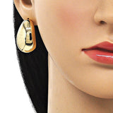 Oro Laminado Stud Earring, Gold Filled Style Polished, Golden Finish