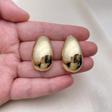 Oro Laminado Stud Earring, Gold Filled Style Polished, Golden Finish