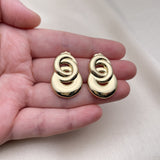 Oro Laminado Stud Earring, Gold Filled Style Infinite Design, Polished, Golden Finish