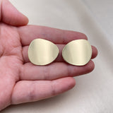 Oro Laminado Stud Earring, Gold Filled Style Polished, Golden Finish