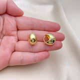 Oro Laminado Huggie Hoop, Gold Filled Style Ball and Hollow Design, Polished, Golden Finish