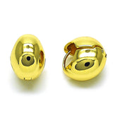 Oro Laminado Huggie Hoop, Gold Filled Style Ball and Hollow Design, Polished, Golden Finish