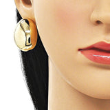 Oro Laminado Stud Earring, Gold Filled Style Polished, Golden Finish