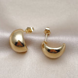 Oro Laminado Stud Earring, Gold Filled Style Polished, Golden Finish