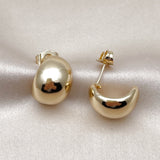 Oro Laminado Stud Earring, Gold Filled Style Polished, Golden Finish