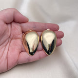Oro Laminado Stud Earring, Gold Filled Style Teardrop Design, Polished, Golden Finish