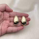 Oro Laminado Stud Earring, Gold Filled Style Teardrop Design, Polished, Golden Finish