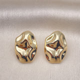 Oro Laminado Stud Earring, Gold Filled Style Polished, Golden Finish