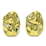 Oro Laminado Stud Earring, Gold Filled Style Polished, Golden Finish