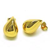 Oro Laminado Stud Earring, Gold Filled Style Teardrop Design, Polished, Golden Finish