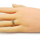 Oro Laminado Multi Stone Ring, Gold Filled Style Mom Design, with Multicolor Micro Pave, Polished, Golden Finish