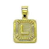 Oro Laminado Fancy Pendant, Gold Filled Style Initials Design, Polished, Golden Finish