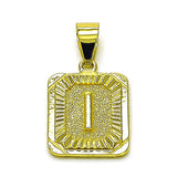 Oro Laminado Fancy Pendant, Gold Filled Style Initials Design, Diamond Cutting Finish, Golden Finish