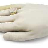 Oro Laminado Mens Ring, Gold Filled Style Diamond Cutting Finish, Golden Finish