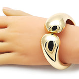 Oro Laminado Individual Bangle, Gold Filled Style Teardrop Design, Polished, Golden Finish
